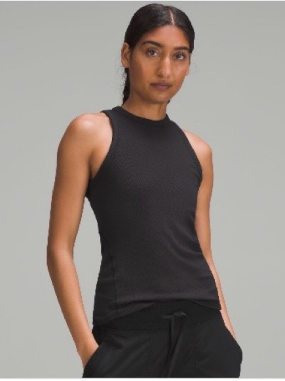 lululemon athletica Black Ribbed High-Neck Tank size 4
